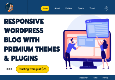 I will create a WordPress blog with premium theme and plugins