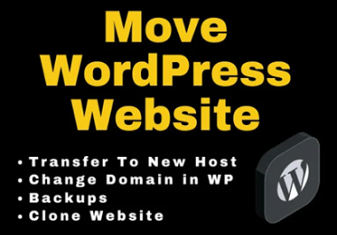 I will move wordpress website to new hosting or transfer wordpress