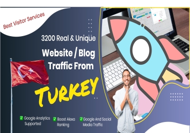 3200 Real & Unique Traffic From Turkey For your website Adsense Safe Improve your Alexa Ranking