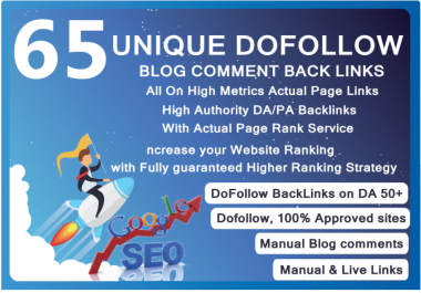 i will do 65 unique dofollow blog comments back links