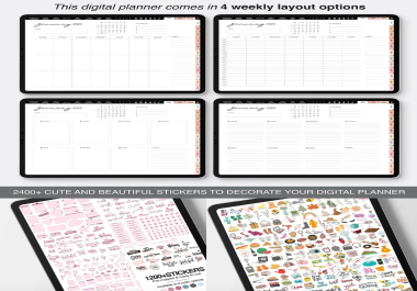 2023 Digital Daily Planner for iPad Compatible with Goodnotes and Notability