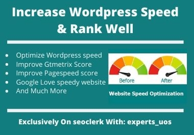 I will increase wordpress speed optimization with gtmetrix pagespeed