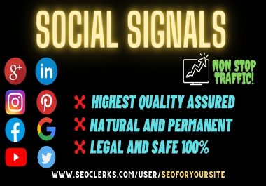 Boost your website with 300 powerful social signals from only high PR websites