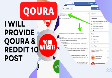 I will provide Qoura & reddit 10 post