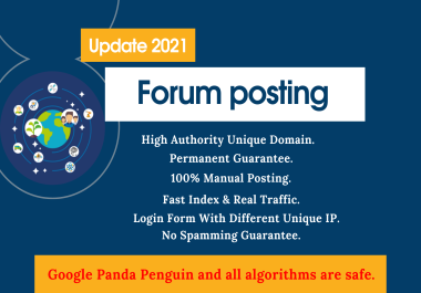 Dofollow 40 Forum posting on High-Quality Sites