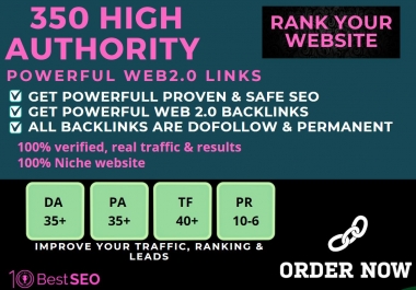 350+web2.0 Backlink with 70+ HIGH DA/PA with unique websites