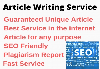 1000 words Article Writing For Blog, Website, Content and more.