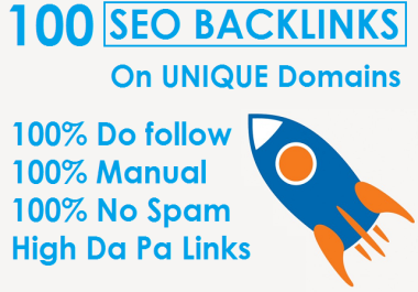 I will Do Build 100 SEO BACKLINKS On UNIQUE DOMAINS Manual Off Page SEO White Hat Link Building