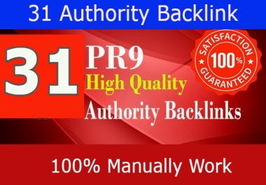 31 PR9 High Authority Backlinks From 31 HQ Profile links