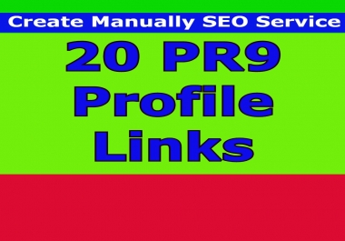 I Will Manually SEO Service 20 PR9 Profile Backlinks