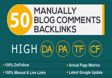 I will 50 blog comments backlinks high seo service rank on google