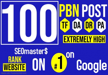 SEO services - 100 PBN Homepage and Permanent Posts for Ranking Towards Google Page 1