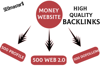 3 in 1 SEO services - 500 Profile Backlinks 500 WEB 2.0 Backlinks 500 Do-follow Backlinks