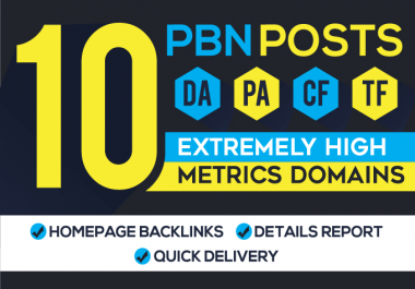 Provide you 10 DA 30-40 permanent Dofollow PBN Backlinks