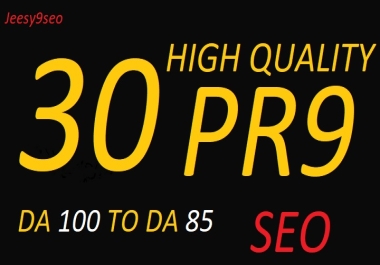 Create manually 30 pr9 and pr10 high authority SEO backlinks