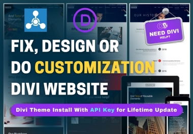 I am expert to build Divi website, Divi theme customization, Divi error fixing