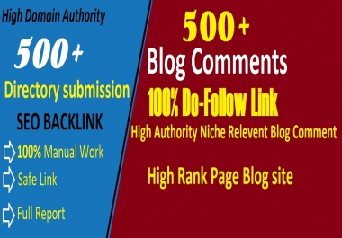 I will create 500 Directory Submission and 500 Blog comment