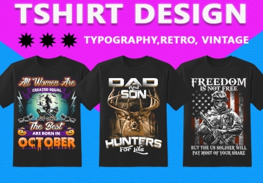 I will do amazing custom t shirt design