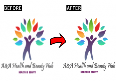 Convert blurred,  low quality and pixelated Logo into HIGH QUALITY