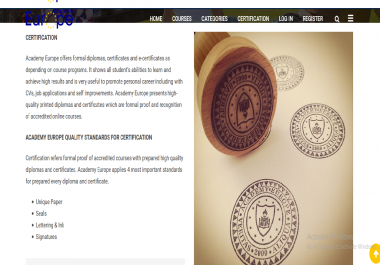 I will help get Academy Europe Certificate for all courses within one hour