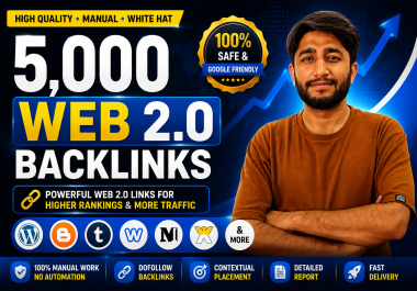5000 High Authority Web 2.0 Contextual Dofollow Backlinks for SEO Ranking & Organic Traffic