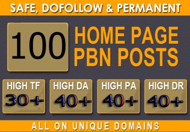 Get Super 100+ Premium BACKLINK with high DA/PA/CF/TF in your hompage WITH Unique Website