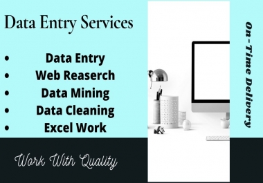 I Will Do Perfect Data Entry,  Data Mining and Web Research In Time Period