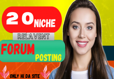 I will create 20 forum posting,  manually and high authority backlinks.
