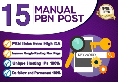 create 15 pbn backlinks high trust flow home page permanent post