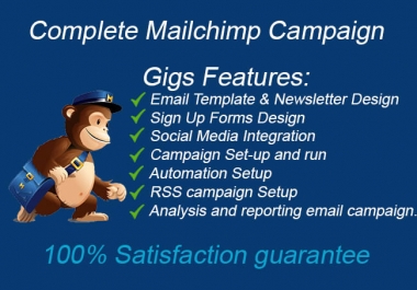 I will do mailchimp,  Aweber,  getresponse, Constant Contact,  email campaign
