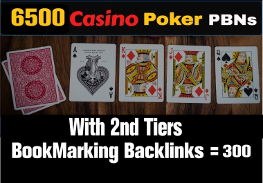 Create 6500 Homepage Gambling Casino Poker High DA/PA PBNs Post Backlinks Increase Your Website.