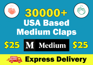 30000+ USA Based Medium Claps To Your Post