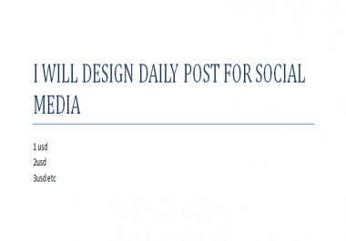 I will design daily post for social media