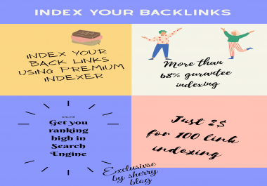 Get your 100 backlink indexed using premium indexer