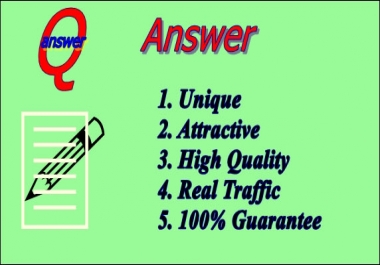 Provide 5 attractive high quality quora answer for your targeted traffic
