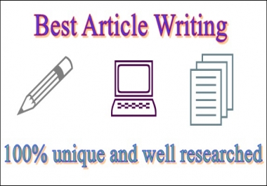 Article Writing,  Content Writing,  Blog Writing in any Topic for 1000-2000 words