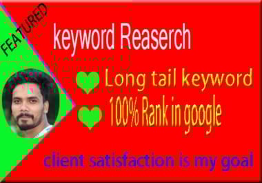 Keyword Research and competitor Google analysis