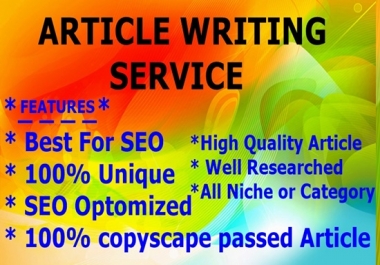 500+ Words Article Writing-Content Writing-Blog Writing -Top service