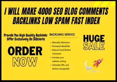 I will make 1000 SEO Blog comments backlinks low spam fast index