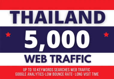 5000+ High Quality Thailand Web Traffic 5 keyword and google analytics