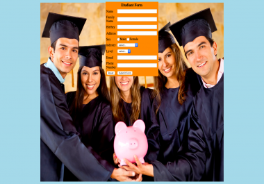 An Amazing Student Registration Form Design Written in HTML