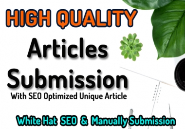 100 Article Submission SEO Backlinks with Keywords Anchors