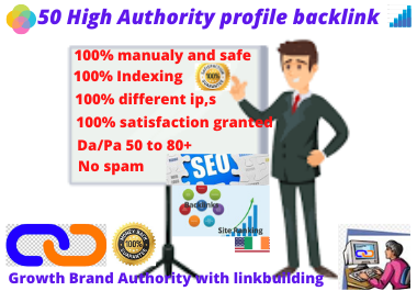 I will provide 50 high authority profile backlinks