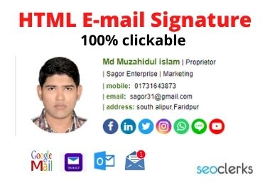 I will do clickable HTML email signature