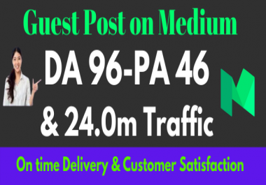 I will do high quality guest post on medium da-94