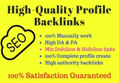 I will do 30 high DA profile creation backlinks