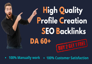 I will create 50 High Authority profile creation backlink for your website Ranking
