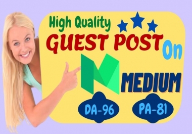 Write & Publish High quality guest post Backlink on Medium with unique Niche Content.