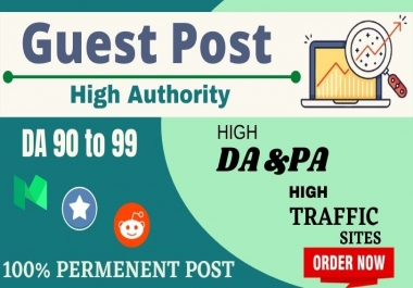 Write & Publish 3 Guest Posts On DA90+ Websites With Backlinks