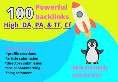 I will build 100 High DA& PA powerful unique domains backlinks.